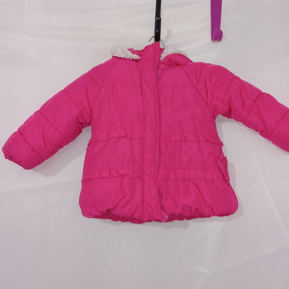 Weatherproof Other - Weatherproof Baby Girls Winter Puffer Coat with Sherpa Trim 18M Ruffle Trim Cute